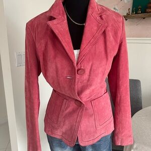 EQUATION Pink Leather  Women's  Jacket UK 8| US 2/4 Peacoat Style